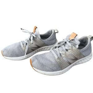 New Balance Fresh Foam Gray Knit Running Sneakers Women's 8 Gum Sole Athleisure